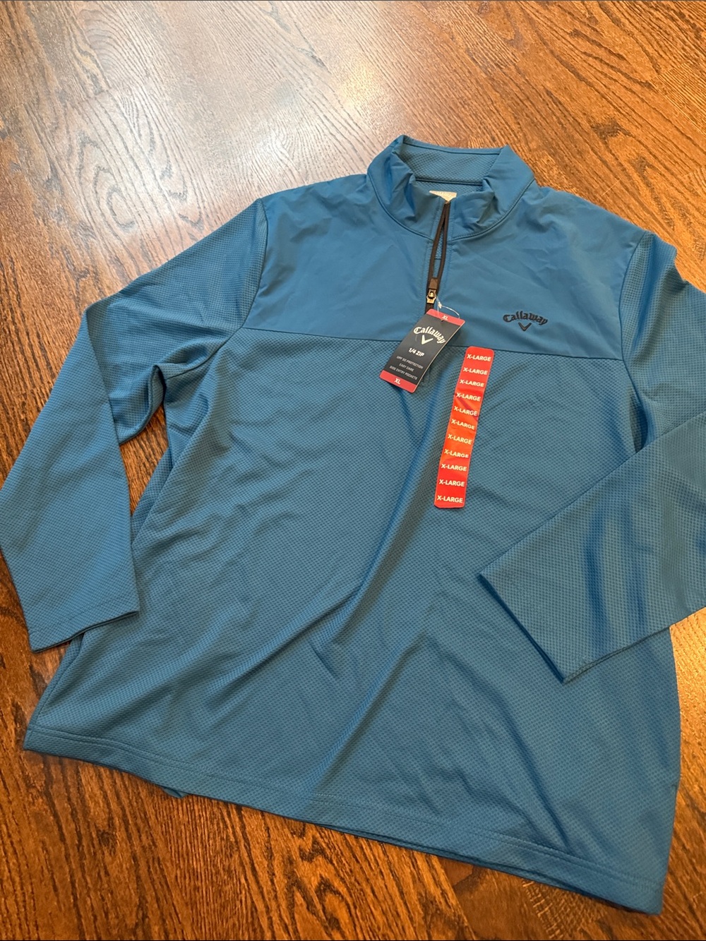 Callaway Men's Teal Blue Quarter-Zip Shirt Jacket xl